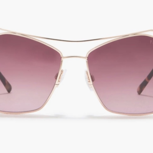 Ted Baker Geometric Aviator Gradient sunglasses 58MM Gold Purple Brown TWS188 main image 5